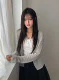 Detting Round V-Neck Knit Cardigan