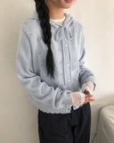 Mamel Punching Hooded Knit Cardigan