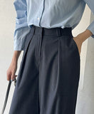Chev Stripe Pintuck Wide Slacks
