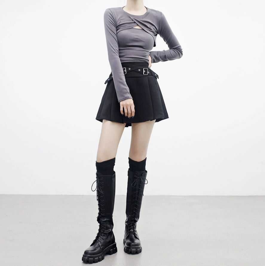 【タグ付き】inscrire 2023ss bolero sweat shirt NONCODE(ノンコード) - [NONCODE](1+1)ドゥメルボレロTシャツ+
