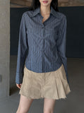 Geek Chic Big Collar Stripe Shirt