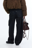 Prani patch brushed wide jeans