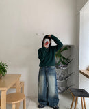 Cat mix color crop knit