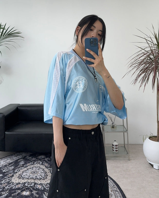 SATIIIZ (サティーズ) - レキアフットボールジャージ半袖Tシャツ