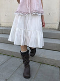 Die Tiered Chiffon Banding Midi Skirt