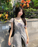 Tifo Shirred Puff Check One Piece