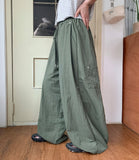 [unisex] Fine Rivet Nylon Banding Wide Pants