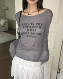 tiptoe loose fit see-through long-sleeved T-shirt