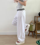 Daily Back Pocket Back Point Wide Cotton Pants