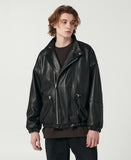 Fox Leather Overfit Pin Jacket