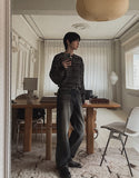 Rough Cat Brush Wide Denim Pants