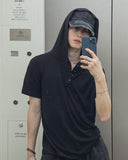 Dates Henley Neck Short Sleeve Hoodie