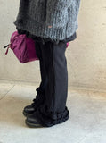 Homes Ribbed Frill Bootcut Banding Pants