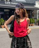 Pony Wood Button Loose Fit Sleeveless