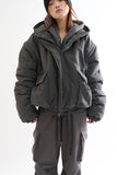 Utility big pocket hood short padded jumper