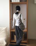 Doven Stripe Two-Way Sweat Wide Pile Pants