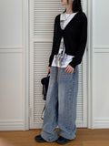 Milan Strap Boucle Crop Long Sleeve Cardigan