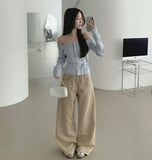 Wide Banding 4-Season Side Cut Cotton Pants
