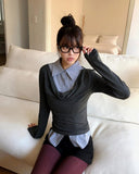 Sean Collar Shirt Layered T-shirt