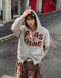Paris Semi-Crop Hooded Zip-Up