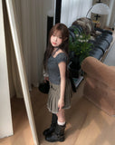 Yudee Dot Puff Short Sleeve Set