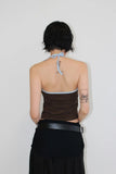 COLOR BLOCK HALTER TOP