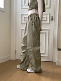 Tabe Shirring Jogger Nylon Vest Pants Set-up Pants