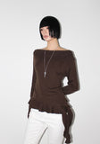 FRILL DROP OFF-SHOULDER TOP