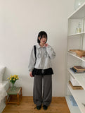 Danimo Stripe Banding Wide Long Pants