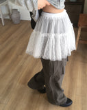 Bisso See-Through Dot Layered Tiered Skirt