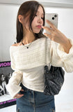 Hearts Unbalance Knit Bolero Set