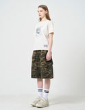 Double Knee Carpenter Washing Camo Bermuda Pants