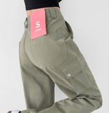 Cut long semi-straight cargo pocket pants