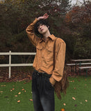 Lamb western suede shirt