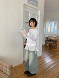 Kukyu Frill Shirring Long Sleeve Tee