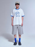 Big Line Bear Smile Ringer Short Sleeve Tee