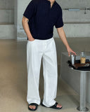 Flip Cable Henley Neck Short Sleeve Knit
