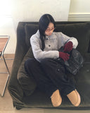 Naming Wool Bocashi Knit Touch Hole Finger Gloves