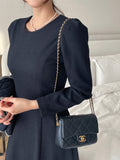 Mayroll Quilted Wool Vest A-line One Piece Set