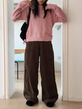 Shabu Eyelet Slit Ribbon Strap Long Sleeve Knit