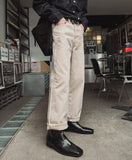 Rib Soft Wide Cotton Pants