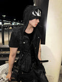 Pigment Short Sleeve Line Hood Zip-Up