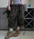 Military Layered Strap Bermuda Pants