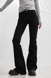 Black pin bootcut denim