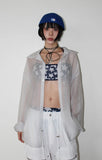 MYSTIC STRIPE SHEER SHIRT