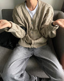 Cable Koshiharu Semi-over Cardigan