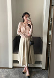 Ruko Banding Pintuck Flare Long Skirt
