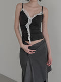 Frill Lace Wrap Slim Sleeveless