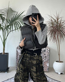 Tinen dart cropped hooded zip-up