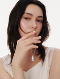 [Premium Plating] Champagne Full Moon AB(W) Big Bowl Long Necklace